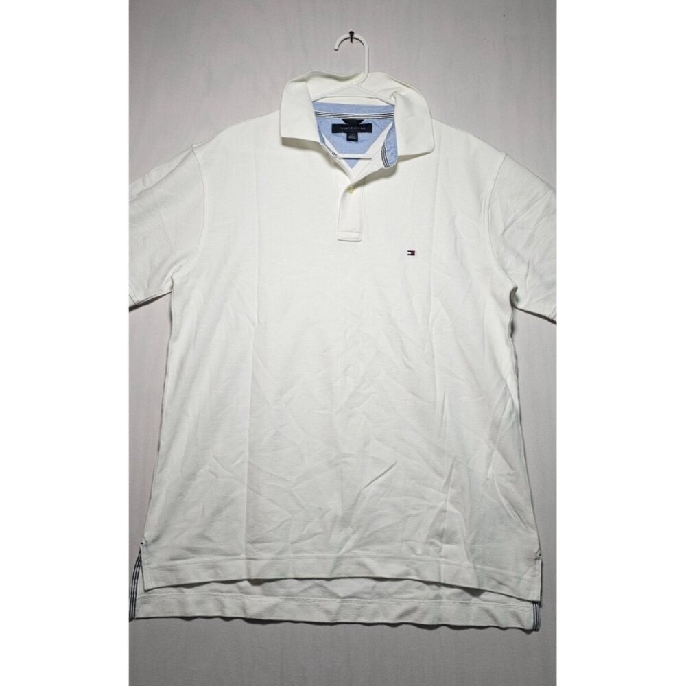 Tommy Hilfiger Polo Shirt Men’s Large White Short Sleeve New Without Tags